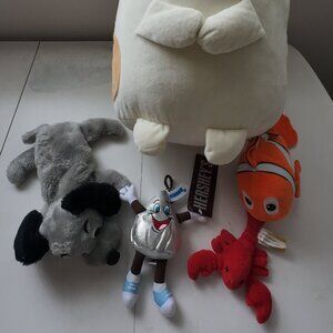 Plush Lot 5x Pieces (Large Cat, Dog, Hershey Keychain, Libby the Lobster, Nemo)